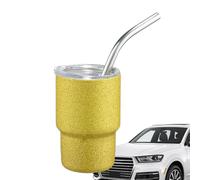 Générique Stainless Steel Car Mug - Small Portable Coffee Cup with Straw | 3 Oz Double-Layer Stainless Steel Tumbler Cup | Travel Mug | Outdoor Beverage Container for Traveling Camping Trip