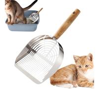 Générique Stainless Steel Cat Litter Scoop | Large Durable Metal Pet Cleaning Tool | Cat Litter Shovel for Cats | Efficient Çat Waste Removal | Household Pet Hygiene Accessory