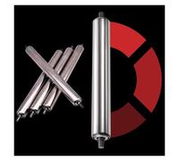 Générique Stainless Steel Conveyor Rollers & Belt System, 25mm, 38mm, 50mm Non-Powered Roller Shafts, Spring Press-in Installation, Dia 1"/25MM, Length 21.6"/550MM