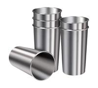 Générique Stainless Steel Cups, 6-Piece Unbreakable Stackable Tumblers 600ml, Durable Metal Drinking Glasses for Kids, Adults, Coffee, Wine, Water, Hydration at Home, Bar, Restaurant, Travel, Camping