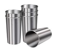 Générique Stainless Steel Cups, 6 Pieces Water Cups, Unbreakable Stackable Tumbler, Drinking Glasses for Kids, Adults, Hydration, Coffee, Wine, Home, Restaurant, Silver, 600ml