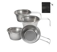 Générique Stainless Steel Cups, Wine Glass Set, 4-Piece Portable Small Metal Mugs, Lightweight Gear for Camping, Mountaineering, Outdoor Dining, Tea, Espressos, Kitchen Use, 5.04x3.94 inches