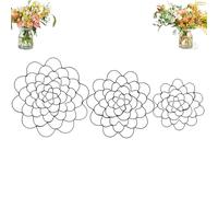 Générique Stainless Steel Floral Grid Organizer, 3pcs Flower Arrangement Holder, Flower Frog Tool, Floral Arrangement Supplies for Vase Stems Bouquets (4/5/6in,Black)