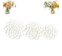 Générique Stainless Steel Floral Grid Organizer, 3pcs Flower Arrangement Holder, Flower Frog Tool, Floral Arrangement Supplies for Vase Stems Bouquets (4/5/6in,Gold)