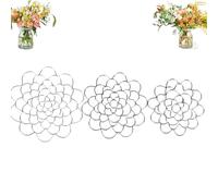 Générique Stainless Steel Floral Grid Organizer, 3pcs Flower Arrangement Holder, Flower Frog Tool, Floral Arrangement Supplies for Vase Stems Bouquets (4/5/6in,Silver)