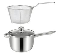 Générique Stainless Steel Frying Pan - Deep Frying Pot, Nonstick Skillet for Electric and Ceramic Stoves, Multi-Purpose Kitchen Fryer for Home Cooking, Seafood, French Fries, Soup, and Restaurant Use