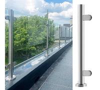 Générique Stainless Steel Glass Balustrade Post - 304 Round Railing Post with Spigot Slots - Adjustable Height 25" to 51" - Deep Coffee Finish, 105cm Tall for Modern Decks and Railings