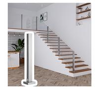 Générique Stainless Steel Glass Railing Post - 304 Balustrade for 3/8"-1/2" Glass, Adjustable 31.5"-59", Easy DIY Installation, Durable Silver End Post (120cm)