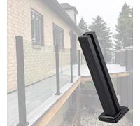 Générique Stainless Steel Glass Railing Post for Stairs, No-Punch Indoor/Outdoor Balustrade, Vitreous Column in Silver, Black & Gold, 110cm Height, Modern Fence System