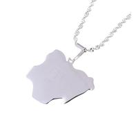 Générique Stainless Steel Gold Plated Trendy Nigeria Pendant Necklace for Women Country Map of Africa for Nigerians (Model 3)