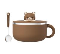 Générique Stainless Steel Instant Noodle Bowl, 1200ml, PP 304 Heat Insulation Maker, Kitchen Container, Cooking, Eating, Heating, Steaming, Storing, Serving