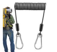 Générique Stainless Steel Lanyard, Coiled Fishing Safety Lanyard, 24-inch Telescopic Hook Loss Prevention Tool with Construction, Fishing Accessory, Compact Design, for Boating and Hiking