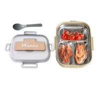 Générique Stainless Steel Lunch Box - Leakproof Lunch Box | 3 Compartment Snack Container | Leakproof Food Storage Böx, for School Office Daycare Picnic Travel | Heating Insulation