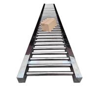 Générique Stainless Steel Roller Conveyor - 40cm Wide, 4m Long Non-Powered Transport System for Unloading Goods & Woodworking DIY, Versatile Length Options (1m/3.3ft)