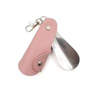 Générique Stainless Steel Shoehorn | Stainless Steel Shoehorn With PU Leather Case Keyring - Space Saving Portable Slip-on Shoes Helper | Care Products & Shoe Accessories For Seniors Kids Men Women