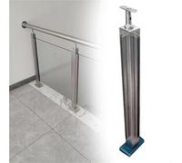 Générique Stainless Steel Stair Railing Posts - Durable Square Glass Balusters for Indoor/Outdoor Guardrails, 95cm Height Glass Railing System (B-Corner)