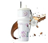Générique Stainless Steel Tumbler 710ml Reusable with Lid Straw