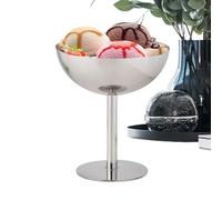 Générique Stainless Steel Wine Glass, Unbreakable Metal Red Wines Cup, Ice Cream Dessert Goblet, Adorable Glass for Indoor Outdoor Use, Travel Beach Activities, 4.33x4.33x3.94 inches