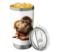 Générique Stainless Tumbler - 600ml Monkey Pattern Coffee Mug With Lid, Coffee Stainless Steel Tumbler | For Gym Office Home Travel Cafe Outdoor Car Party Tea Drinking Men Women