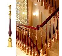 Générique Staircase Balusters Spindles - Metal Railing Columns, Indoor Aluminum Alloy Posts for Stairs, Reddish Brown, Set of 2 - Durable & Stylish Design for Home Décor