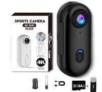 Générique Stallion Frames Body Camera, StallionFrames 4K Mini HandsFree BodyCam, Portable Wearable Mini Action Cam with Magnetic Clip, for POV, Cycling, Diving (Black-Simple,1080P)