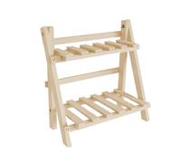 Générique Stand de en Bois | 2 Niveaux d'échelle Pliante étagère étagère. Étagère en Bois Debout pour Le Balcon de terrasse du Jardin
