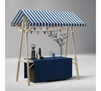 Générique Stand de marché Fermier Portable et léger en Bois - Stand de Restauration avec auvent Pare-Soleil, Chariot de Restauration extérieure pour la Cuisine de Rue, Les événements et Les Festivals