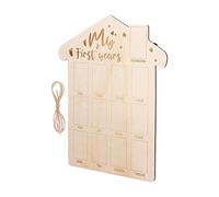 Générique STANDE DE BUREAU DE BOIS - Cadre De 12 Mois, Carte D'affichage De Jalon Mensuelle, Ornement | KeepSake Pour Bébé Nouveau-né, Porte-mémoire De Première Année, Bannière Élégante Avec Design