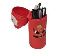 Générique Standing Pencil Case, Cute Pencil Case Aesthetic Pen Pouch, Silicone Santa Christmas Storage Bag for School Classroom Office College Home Student Teacher Boys Girls Teen Birthday