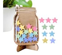 Générique Star Reward Jar | Wooden Reward Chart | Magnetic Rewarrd Jar with with 25 Stars | Portable Teaching Aids | Interactive Kids Behavior Chart for Home, Kindergarten, School