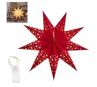 Générique Starry Christmas Hanging Lights,Light Up Paper Stars,Christmas Paper Star Lantern,Foldable Decorative Xmas Hollow Out Hanging Decoration Ornament (Red*1pcs)