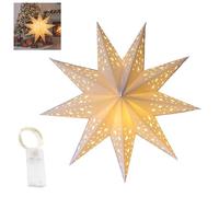 Générique Starry Christmas Hanging Lights,Light Up Paper Stars,Christmas Paper Star Lantern,Foldable Decorative Xmas Hollow Out Hanging Decoration Ornament (White*1pcs)