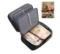 Générique Stationery Vault Carrier - Multi Pocket Pouch for Organization | Zipper Closure with Layered Storage, Spacious Interior & Compact Shell Design for Classroom, Office, College and Art Studio