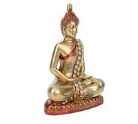 Générique Statue Bouddha Dorée (14x19.5cm) Résine - Décoration Zen pour Chambre, Étagère | Sculpture Méditation Cadeau