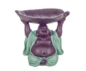 Générique Statue Bouddha Vide Poche Décoration Zen Hall Entrée de 24cm Couleur Bleu Menthol pétrole