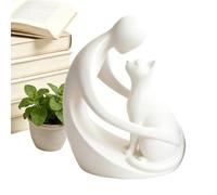 Générique Statue Chat Décorative,Figurines Décoratives Souvenir pour Animaux | Sculpture Humaine et Féline - pour Famille, Fils, Adolescents, Salon, Bureau, Chevet, étagère