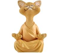 Générique Statue Chat en résine à siège fantaisiste - Décoration Yoga - Collection pour Amoureux de Chats, de Yoga, Cadeaux de méditation, décoration Zen et Jardin Zen