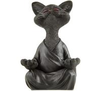 Générique Statue Chat en résine à siège fantaisiste - Décoration Yoga - Collection pour Amoureux de Chats, de Yoga, Cadeaux de méditation, décoration Zen et Jardin Zen