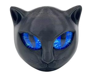 Générique Statue Chat Noir Luxe | Résine Black Cat Head Sculpture | Sculpture Chats en Cristals Noir Sculpté À La Main | Collectibles La Sculptures Souvenirs Kitten Elegant Art pour Décoration Bureau