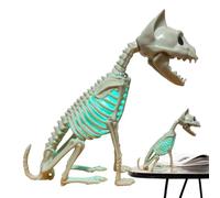 Générique Statue Chat Squelette Statue Déco Halloween avec Lumière LED