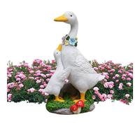 Générique Statue D Oie De Porche - Décoration Extérieure en Résine À Énergie Solaire - Statue d'animal De Jardin,pour Propriétaires Jardiniers Pelouse Patio Entrée Fête Cour Balcon Clôture Cour