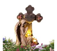 Générique Statue d'ange - Lampe Solaire Commémorative en Résine Résistante aux Intempéries | Statue Ange De Jardin Décoration Extérieure,pour Jardin Pelouse Patio Cimetière Tombe Femmes Filles Maman
