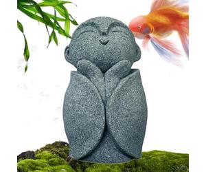 Générique Statue De Bouddha - Moine Grès Bleu | Sculpture Miniature De Figurine Zen 85 G, Sculpture Apaisante De Style Japonais De Petit Moine Améliore La Positivité pour La Décoration De D'aquarium