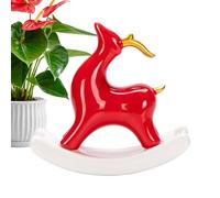 Générique Statue De Cerf,Figurine Animale Ceramique Deer Balancement,Adorable Compagnon de Thé et Décor de Bureau - Cadeau pour Maison Table Salle A Manger