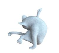 Générique Statue de Chat Blanche avec Pose de Jambe surélevée, Sculpture décorative et de Bijoux léger pour étagère, Commode, Espace d ' étude, Table de Nuit, décoration de Bureau Blanche, étagère