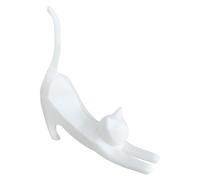 Générique Statue de Chat, li swirts félins, 3.11x3.27x0,98 Pouces Sculpture Adorable Pose Jambe d'étirement, Ornement décoratif pour la bibliothèque, Noël, Salon, Salle Bain, Jardin, Chevet et Table