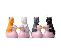 Générique Statue de Chats de Canards Assis, Figurines éducatives, Chats Miniatures, Figurines de Jardin, décoration de gâteau, Ornement de Paysage, Accessoires de Jardin féeriques