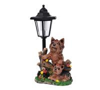 Générique Statue de Chien, Statue de Chien avec lumière Solaire, Décoration de Jardin avec Lanterne Solaire, Figurine de Collection Unique pour décorations artistiques de Patio, pelouse et Cour.