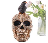Générique Statue de Crâne de Corbeau,Ornement Décoratif de Crâne Squelette pour Halloween - Décoration Réaliste de Corneille pour Bureau Centre de Table Bar Maison Fête Horreur