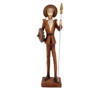 Générique Statue de Don Quichotte 25cm Décoration littéraire Bureau Bibliothèque Couleur Brun orangé